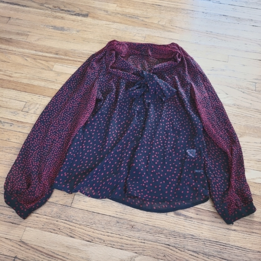Red and Blak Polka Dot Blouse